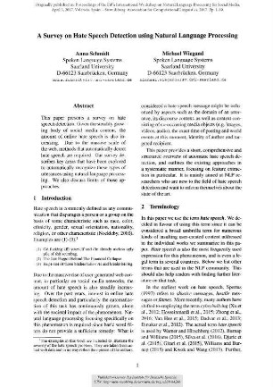 A Survey on Hate Speech Detection using Natural Language Processing