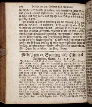 Predigt am 22. Sonntag nach Trinitatis. - Predigt am 24. Sonntag nach Trinitatis.
