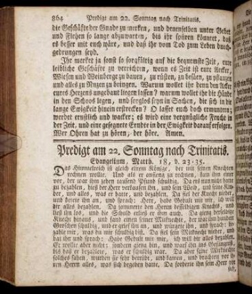Predigt am 22. Sonntag nach Trinitatis. - Predigt am 24. Sonntag nach Trinitatis.