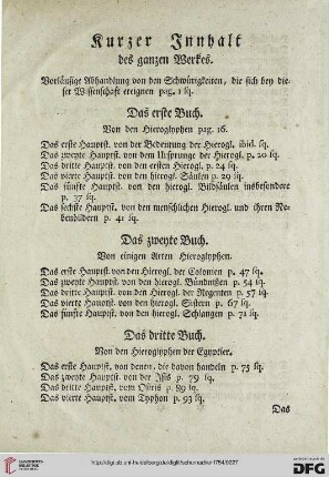 Kurzer Inhalt des ganzen Werkes