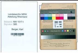 Entnazifizierung Karl Berger , geb. 07.02.1896 (Werkmeister)