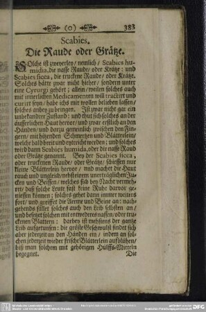 Scabies. Die Raude oder Grätze