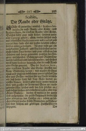 Scabies. Die Raude oder Grätze