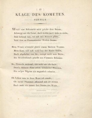 Klage Des Kometen