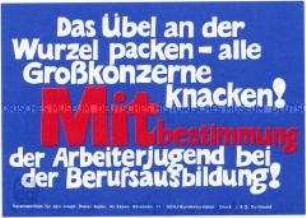 Handzettel der SDAJ mit der Forderung nach mehr Mitbestimmung