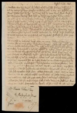 Brief von Jacob Grimm an Francis Palgrave