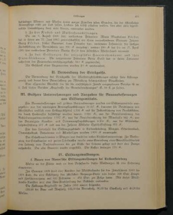II. Verwendung der Erträgnisse.