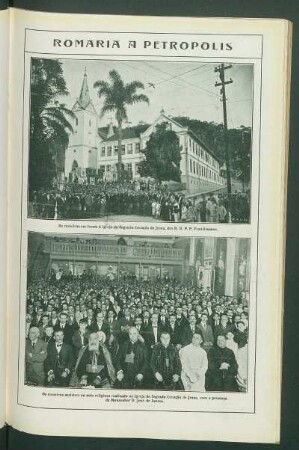 Os romeiros em frente à Igreja do Sagrado Coração de Jesus
