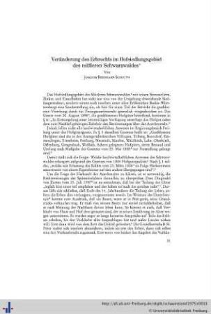 Veränderungen des Erbrechts im Hofsiedlungsgebiet des mittleren Schwarzwaldes.