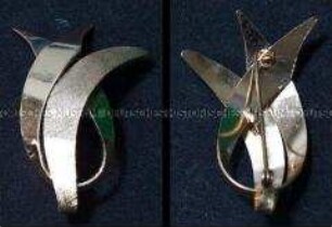Brosche, Schleifenform, goldfarbenes Metall
