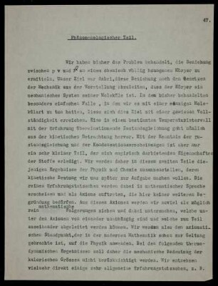 II. Teil: Phänomenologischer Teil.
