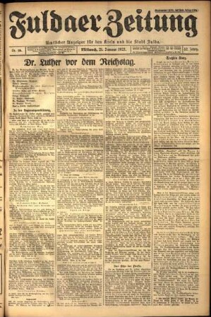 Ausgabe vom Mittwoch, den 21. Januar 1925.