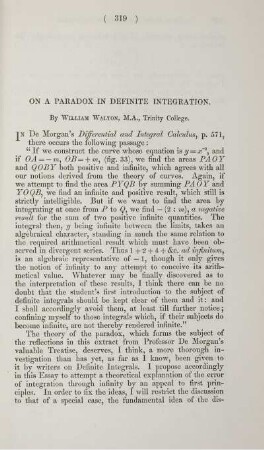 On a paradox in definite integration.