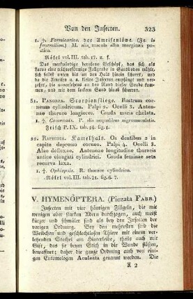 V. Hymenoptera. (Piezata Fabr.)