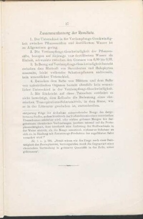 Zusammenfassung der Resultate.