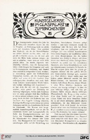 Kunstgewerbe im Glaspalast zu München 1899