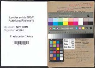 Entnazifizierung Alois Frielingsdorf , geb. 26.02.1916 (Buchhalter)