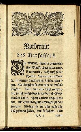 Vorbericht des Verfassers.