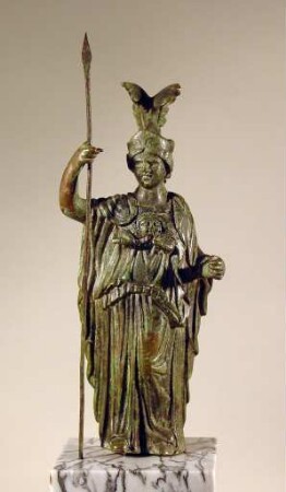 Römische Statuette der Minerva in voller Rüstung