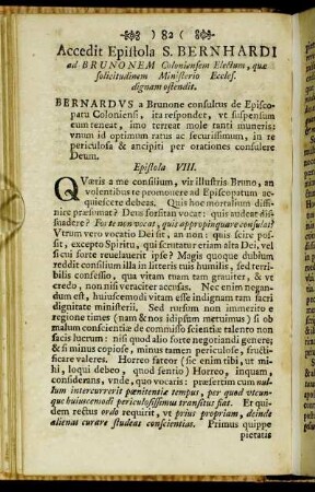 Accedit Epistola S. Bernhardi[...]