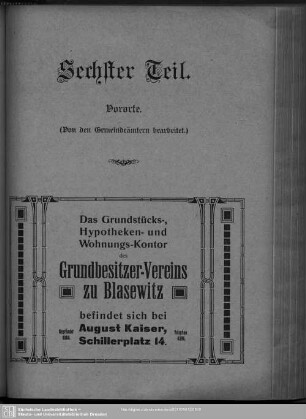 Sechster Teil. Vororte