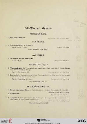 Alt-Wiener Meister (Nr. 1-110)