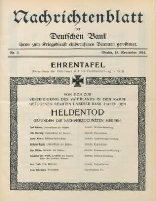 3.1914: Nachrichtenblatt der Deutschen Bank
