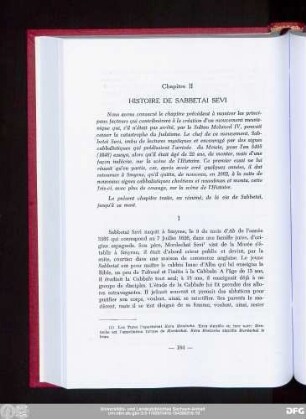 Chapitre II Histoire De Sabbetai Sevi