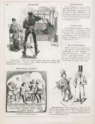 "Stilgemäß" "Räthselhafte Inschrift" "Enttäuschung"