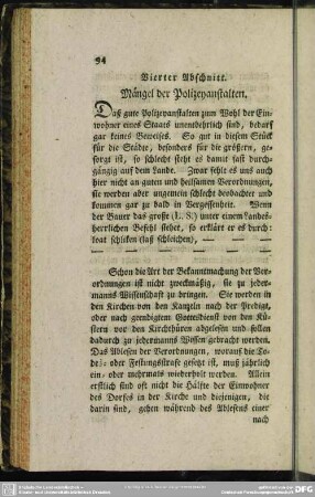 Vierter Abschnitt. Mängel der Polizeyanstalten