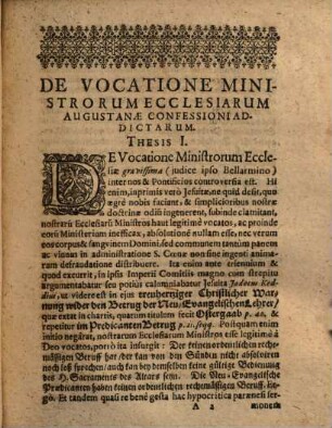 Disp. theol. de vocatione ministrorum ecclesiarum Augustanae Confessioni addictarum