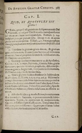 Cap. I. [ - ] Cap. III.; Quid, Et Quotu Plex Sit gratia? Quid Sit Gratia Excitans & adiuuans; ... Sufficiens & Efficax?