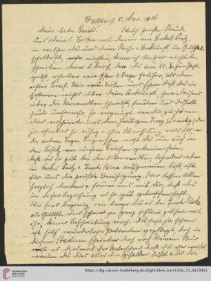 Korrespondenz von Alice und Ludwig Klein: Brief von Alice Klein und Ludwig Klein an Irmgard Klein