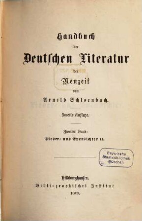 Handbuch der deutschen Literatur der Neuzeit, 2