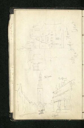 Blick auf den Belfried und das Rathaus in Gent