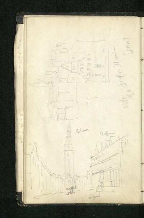 Blick auf den Belfried und das Rathaus in Gent