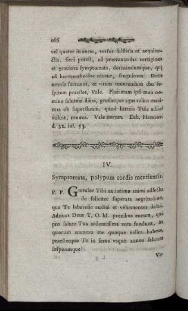 IV. Symptomata, polypum cordis mentientia.