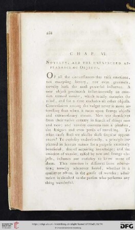 Chap. VI: Novelty, and the unexpected appearance of Objects