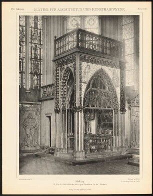 Elisabethkirche, Marburg: Elisabeth-Mausoleum (aus: Blätter für Architektur und Kunsthandwerk, 16. Jg., 1903, Tafel 116)