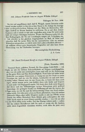 David Ferdinand Koreff an August Wilhelm von Schlegel, Paris, Dezember 1806