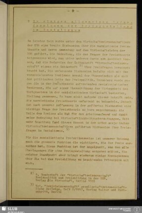 B. Zu einigen allgemeinen Erfordernissen der Preisgestaltung im Sozialismus