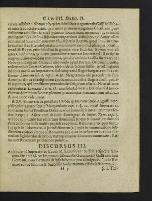 Discursus III.