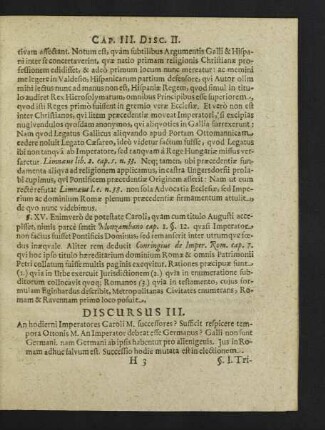 Discursus III.