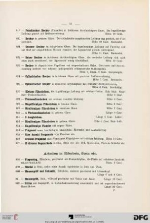Arbeiten in Elfenbein, Stein etc. (Nr. 838-848)