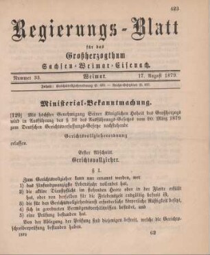 120. Ministerial-Bekanntmachung, die Gerichtsvollzieherordnung betreffend