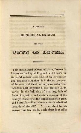 A short historical sketch of the town of Dover and its neighbourhood ...