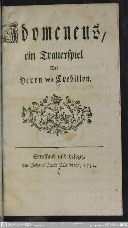 Idomeneus : ein Trauerspiel