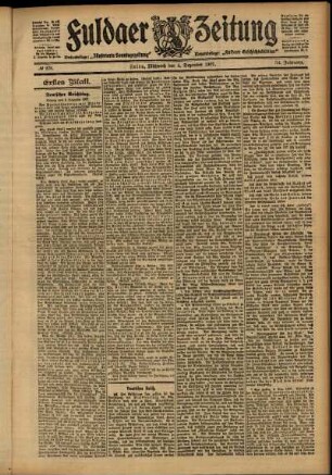 Erste Ausgabe vom Mittwoch, den 04. Dezember 1907.