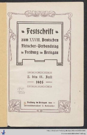 Die Geschichte des Metzgergewerbes in Freiburg im Breisgau seit Gründung der Stadt bis zur Gegenwart