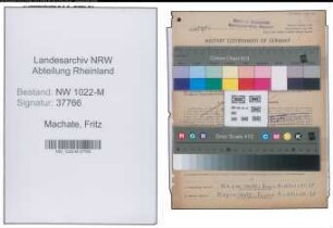 Entnazifizierung Fritz Machate , geb. 03.09.1890 (Bahnbeamter)